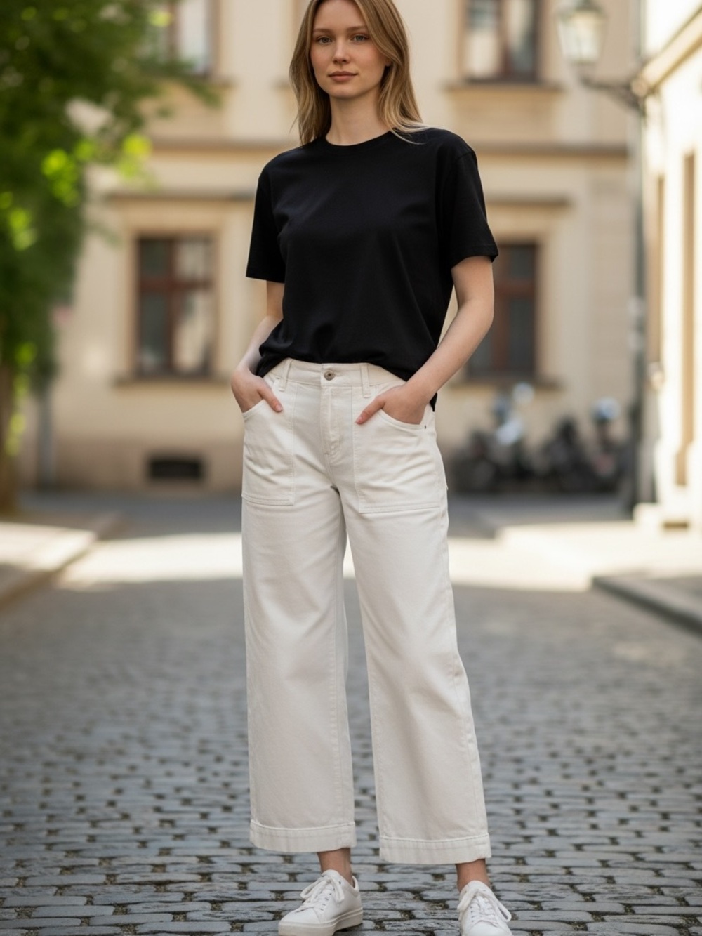 Classic white crop barrels size 12. Worn one time.